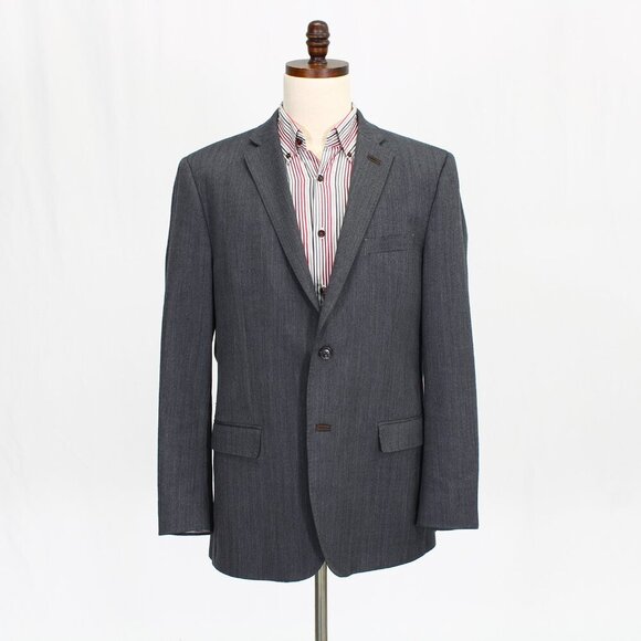 Savile Row 44L Gray HB 2-Button Sport Coat Blazer Jacket P339 - Picture 1 of 11